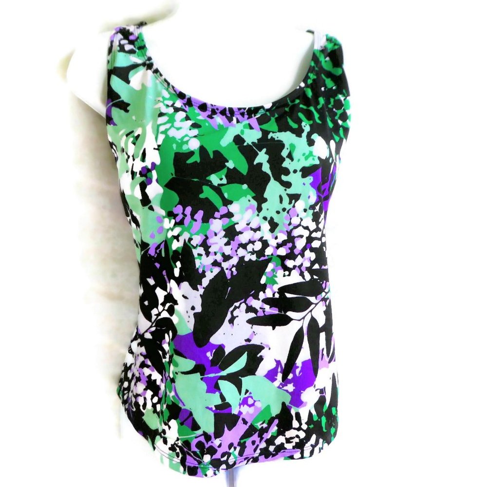 NEW Swimsuits For All Aquabelle Tankini Top Botanical Bra Vacation Cruise 18